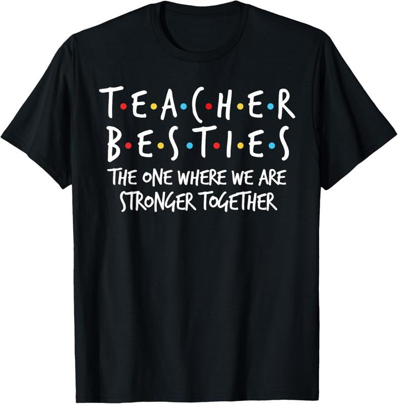 100% Cotton Teacher Besties We Are Stronger Together - Teacher Strong T-Shirt Hoodie, Sweatshirt | DripVista.com