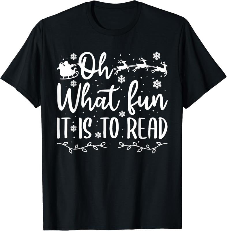 100% Cotton Teacher Christmas Shirt, Librarian Oh What Fun It Is To Read T-Shirt Hoodie, Sweatshirt | DripVista.com