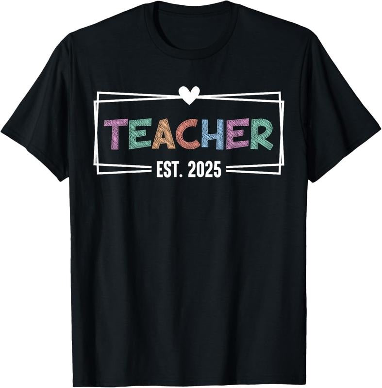 100% Cotton Teacher Est 2025 Promoted To School Teacher 2025 T-Shirt Hoodie, Sweatshirt | DripVista.com