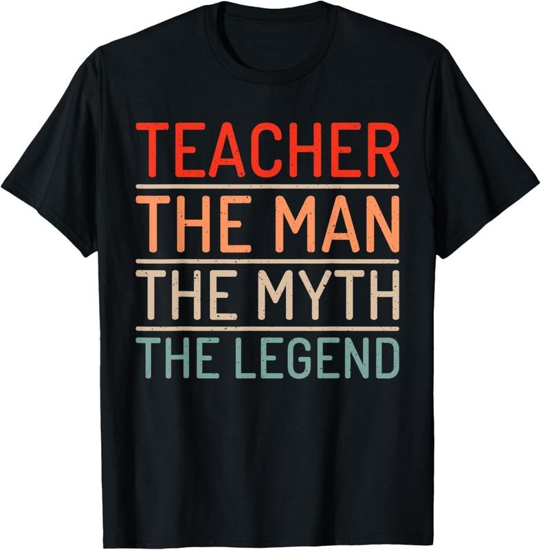 100% Cotton Teacher The Man The Myth The Legend School Holiday Teacher T-Shirt Hoodie, Sweatshirt | DripVista.com
