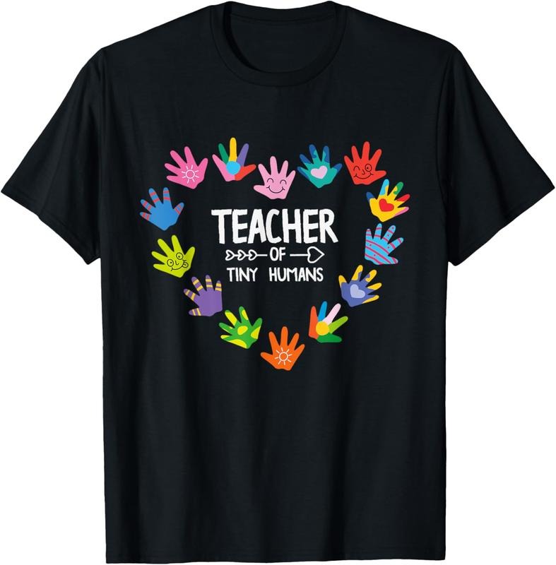 100% Cotton Teacher of Tiny Humans Kindergarten Preschool Teacher T-Shirt Hoodie, Sweatshirt | DripVista.com
