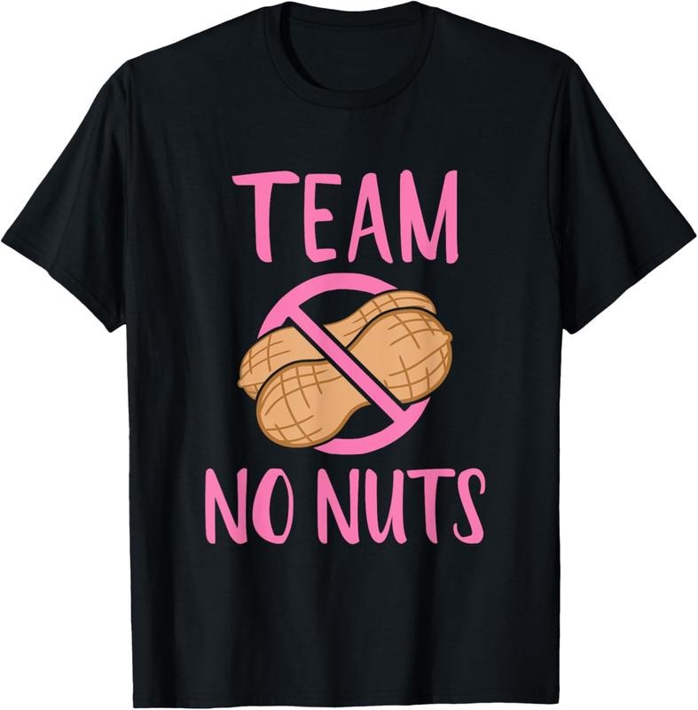 100% Cotton Team No Nuts Girl" Gender Reveal Party T-Shirt - Classic Fit, Crew Neck, Black