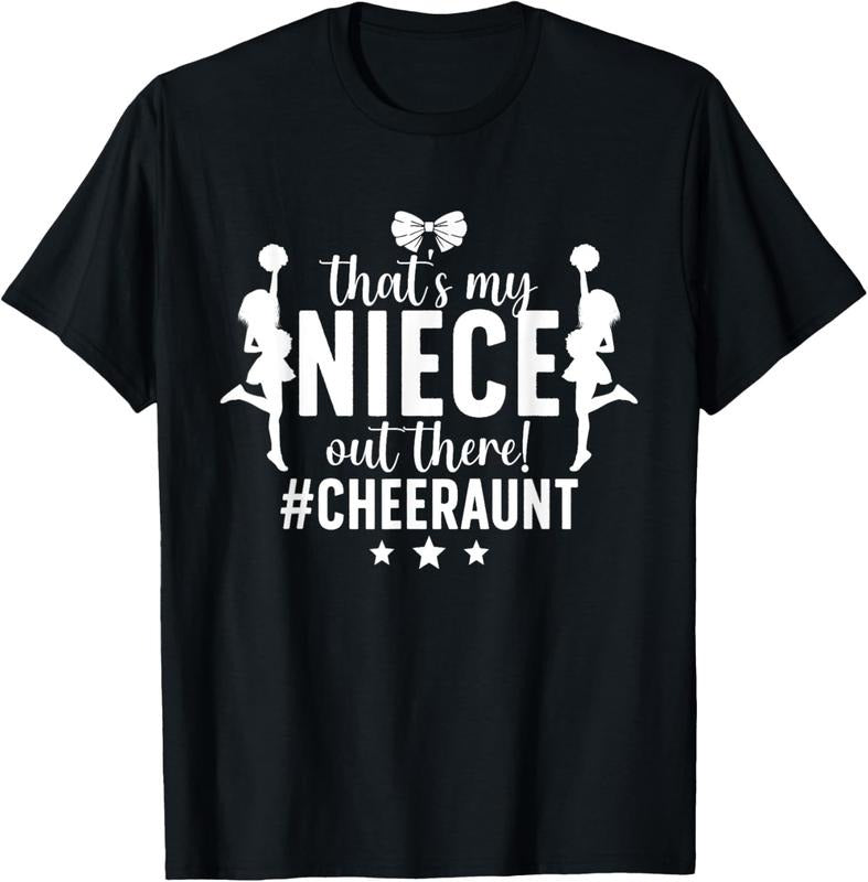 100% Cotton That's My Niece Cheer Aunt Cheerleading Auntie T-Shirt Hoodie, Sweatshirt | DripVista.com