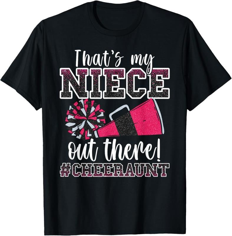 100% Cotton That's My Niece Out There Funny Loud Proud Cheer Aunt Pink T-Shirt Hoodie, Sweatshirt | DripVista.com
