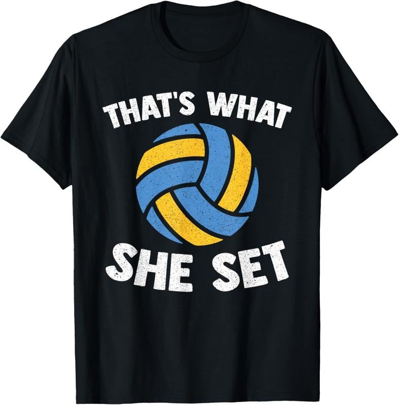 100% Cotton That's What She Set - Funny Beach Volleyball T-Shirt Hoodie, Sweatshirt | DripVista.com