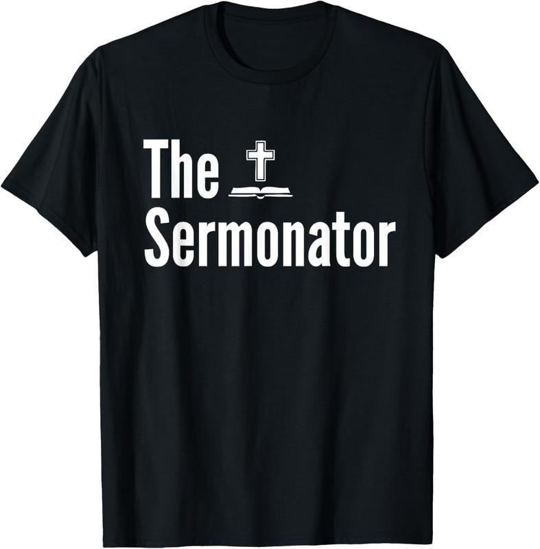 100% Cotton The Sermonator Shirt Funny Pastor T-Shirt T-Shirt Hoodie, Sweatshirt | DripVista.com