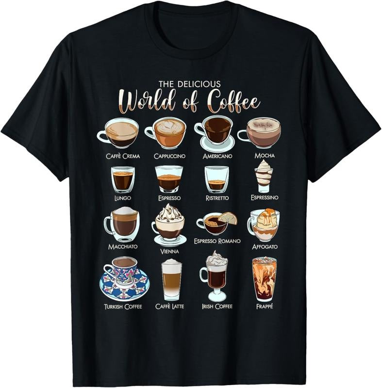 100% Cotton The delicious world of coffee T-Shirt Hoodie, Sweatshirt | DripVista.com