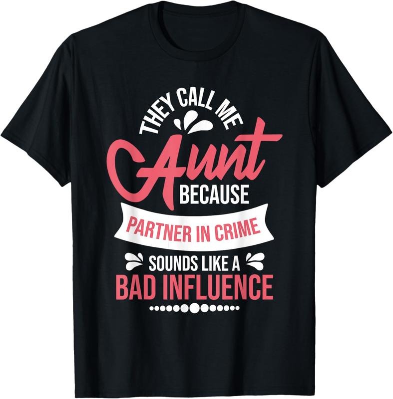 100% Cotton They Call Me Aunt - Partner In Crime Auntie New Niece Nephew T-Shirt Hoodie, Sweatshirt | DripVista.com