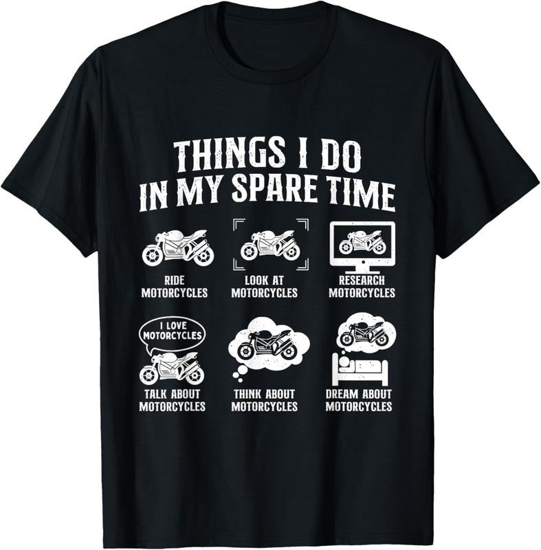 100% Cotton Things I Do In My Spare Time - Biker Motorcycle Rider Riding T-Shirt Hoodie, Sweatshirt | DripVista.com