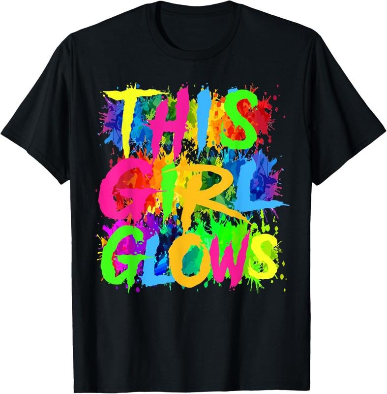 100% Cotton This Girl Glows Cute Women Girls Tie Dye Party Funny Team T-Shirt Hoodie, Sweatshirt | DripVista.com