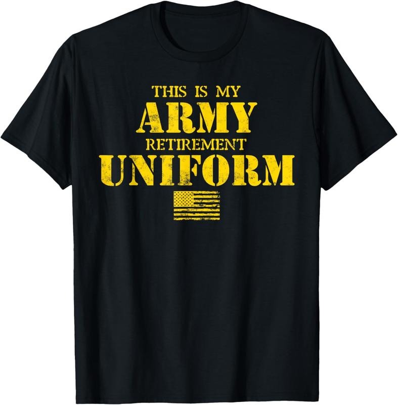 100% Cotton This is My Army Retirement Uniform Retired Military Army T-Shirt Hoodie, Sweatshirt | DripVista.com