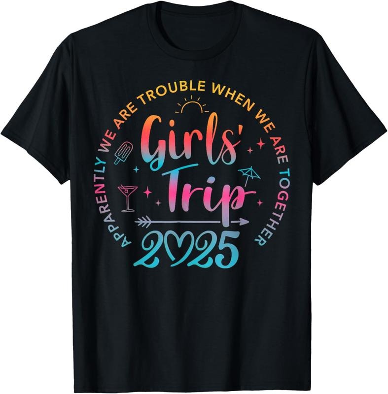 100% Cotton Tie Dye Girls Trip 2025 Trouble When We Are Together T-Shirt Hoodie, Sweatshirt | DripVista.com