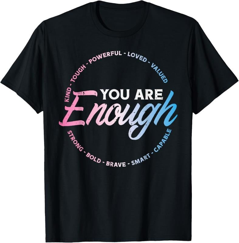 100% Cotton Transgender You Are Enough Trans Pride Flag LGBTQ Women Men T-Shirt Hoodie, Sweatshirt | DripVista.com