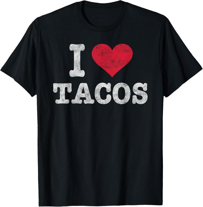 100% Cotton Trendy Vintage I Love Tacos Gift T-Shirt Hoodie, Sweatshirt | DripVista.com