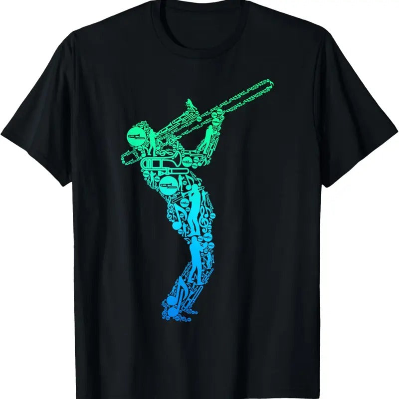 100% Cotton Trombone Trombonist Jazz Musician Men Boys T-Shirt Hoodie, Sweatshirt | DripVista.com
