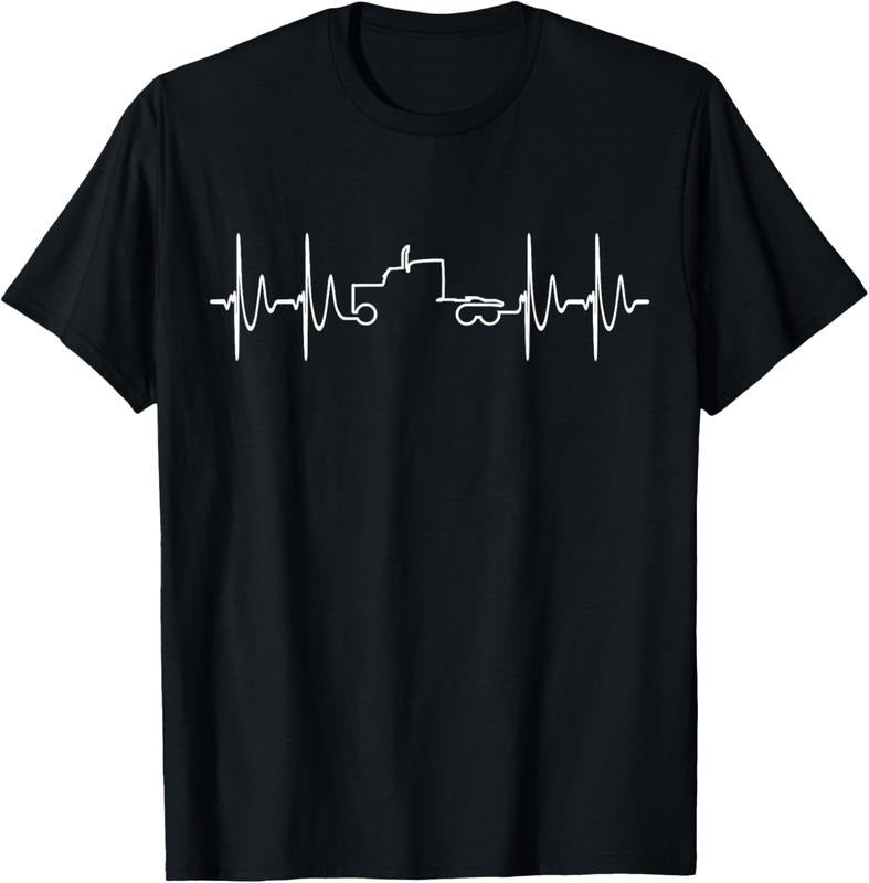 100% Cotton Truck Driver Heartbeat T-Shirt Hoodie, Sweatshirt | DripVista.com