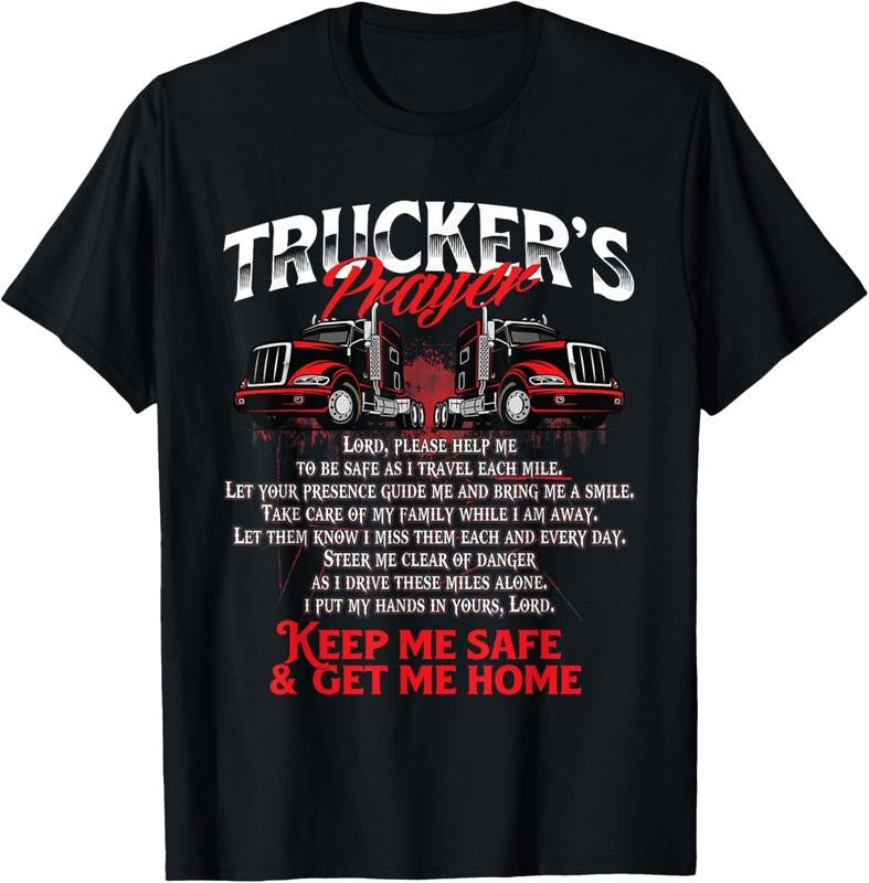 100% Cotton Truckers Prayer - Semi Truck Driver Trucking Big Rig Driving T-Shirt Hoodie, Sweatshirt | DripVista.com
