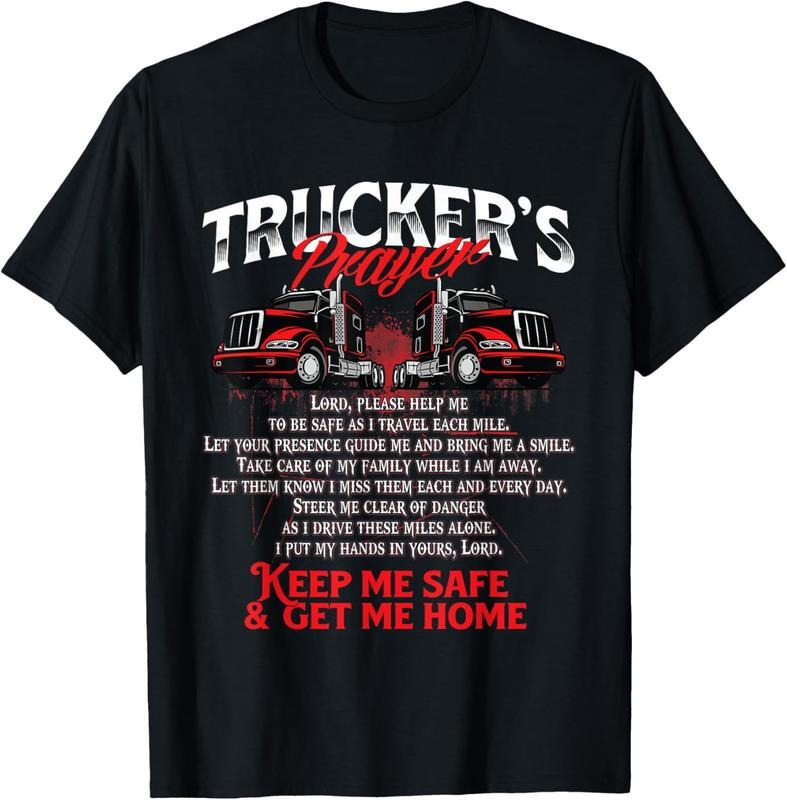 100% Cotton Truckers Prayer - Semi Truck Driver Trucking Big Rig Driving T-Shirt Hoodie, Sweatshirt | DripVista.com