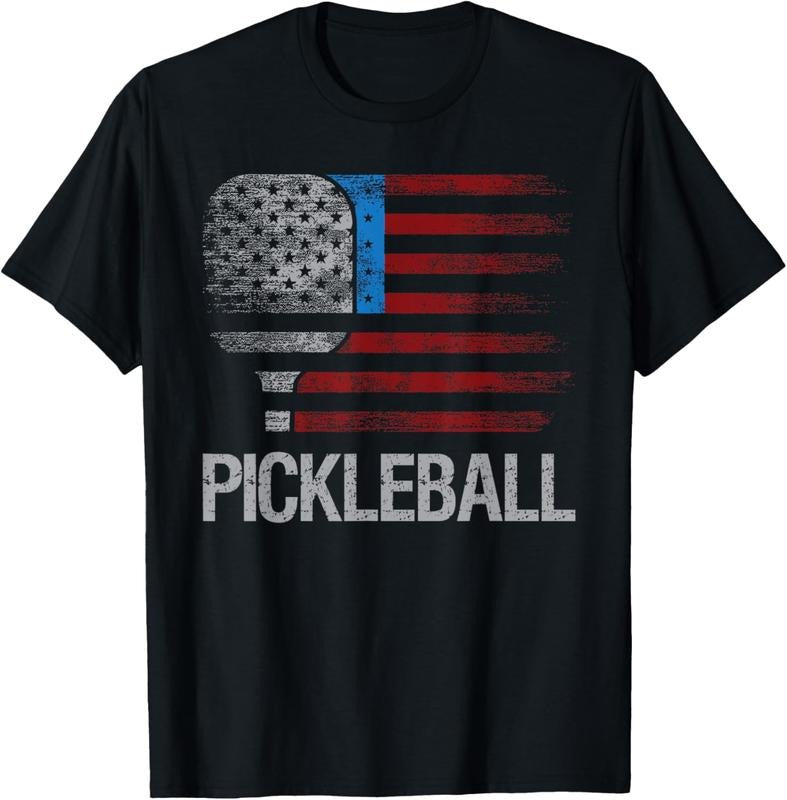 100% Cotton US Flag Pickleball Player Paddleball Lover T-Shirt Hoodie, Sweatshirt | DripVista.com