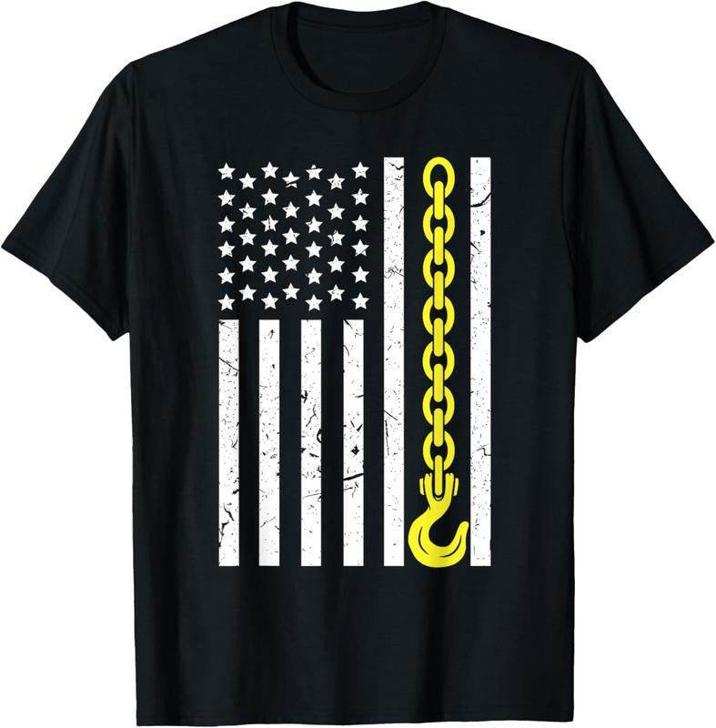 100% Cotton USA Yellow Thin Line Hook Tow Truck American Driver For Men T-Shirt Hoodie, Sweatshirt | DripVista.com