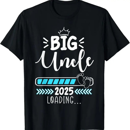 100% Cotton Uncle 2025 Loading Uncle  Announcement 2025 T-Shirt