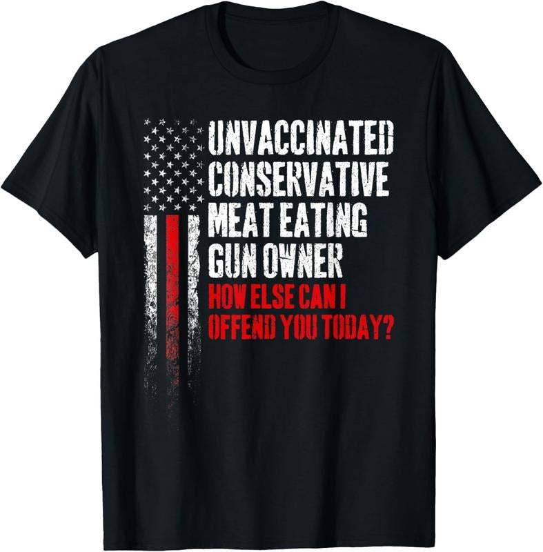 100% Cotton Unvaccinated Conservative Meat Eating Gun Owner T-Shirt Hoodie, Sweatshirt | DripVista.com