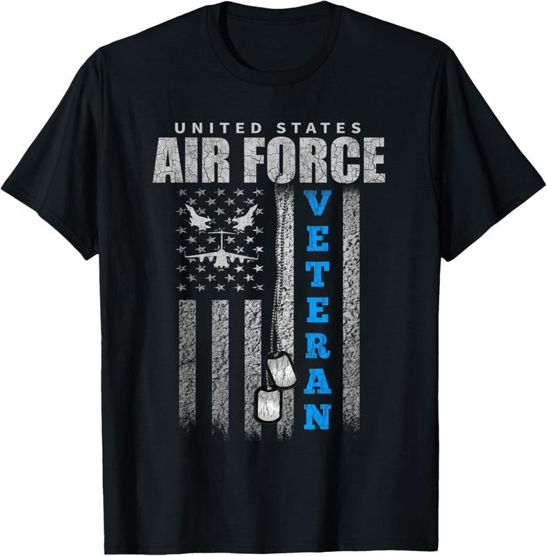 100% Cotton Veteran Of The US Air Force USA Flag Veterans T-Shirt Hoodie, Sweatshirt | DripVista.com