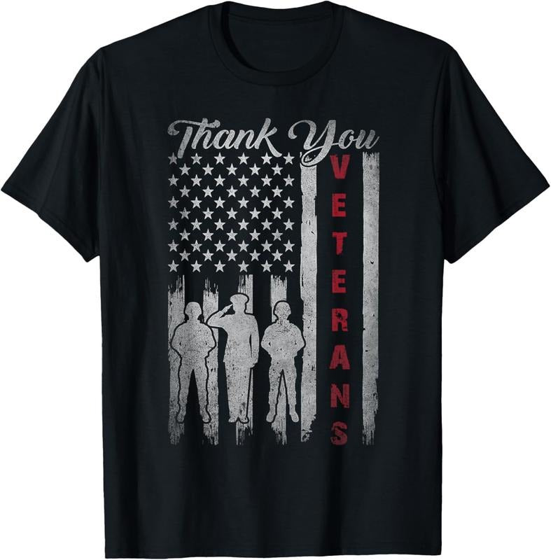 100% Cotton Veterans Day Thank You Veterans Proud Patriotic USA Flag T-Shirt Hoodie, Sweatshirt | DripVista.com