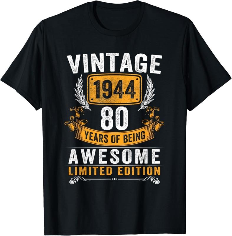 100% Cotton Vintage 1944 Made In 1944 80 Years Old Gifts 80th Birthday T-Shirt Hoodie, Sweatshirt | DripVista.com