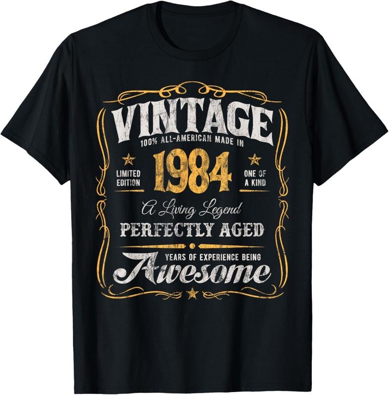 100% Cotton Vintage 40th Birthday Classic Born In 1984 All-Original T-Shirt Hoodie, Sweatshirt | DripVista.com