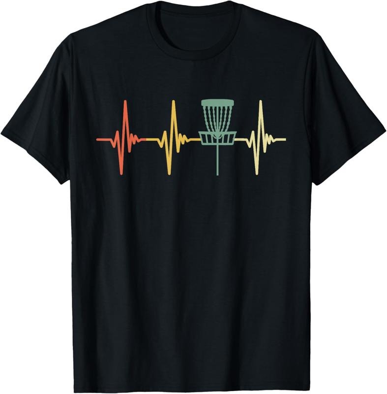 100% Cotton Vintage Disc Golf Retro Heartbeat Gift Disc Golf T-Shirt Hoodie, Sweatshirt | DripVista.com
