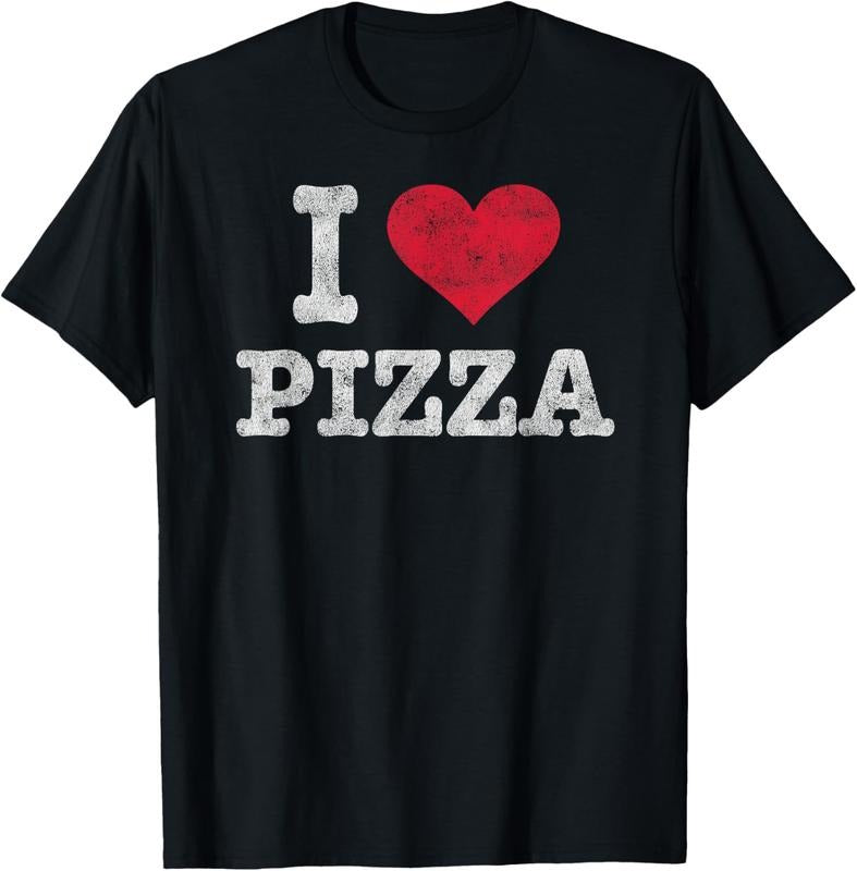 100% Cotton Vintage I Love Pizza T-Shirt Trendy Gift T-Shirt Hoodie, Sweatshirt | DripVista.com
