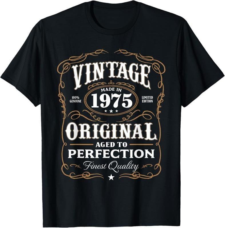 100% Cotton Vintage Made In 1975 T-Shirt 43rd Birthday Gift T-Shirt Hoodie, Sweatshirt | DripVista.com