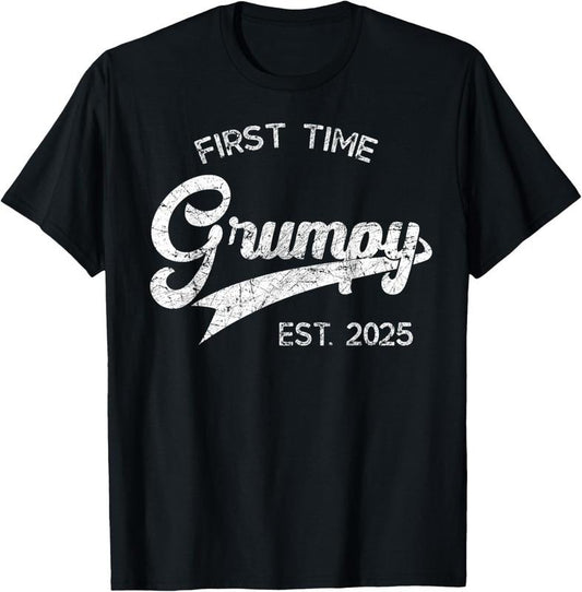 100% Cotton Vintage Promoted To Grumpy est. 2025 Retro Soon To be Uncle T-Shirt
