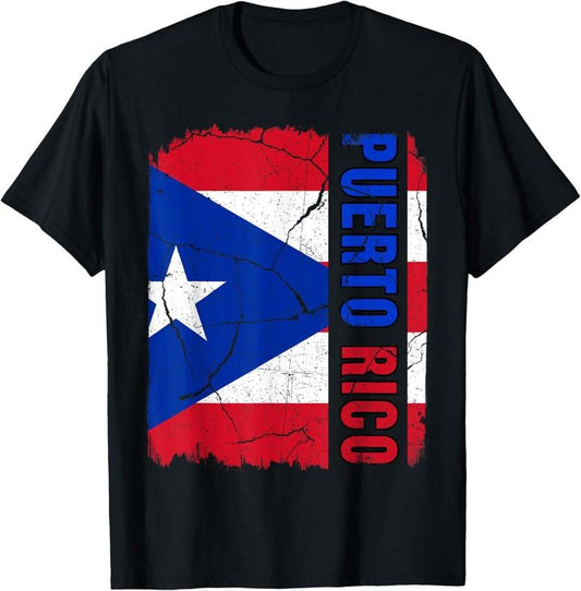 100% Cotton Vintage Puerto Rican Flag Puerto Rico Pride Roots Heritage T-Shirt
