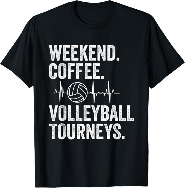 100% Cotton Vintage Weekend Coffee and Volleyball Moms Apparel T-Shirt Hoodie, Sweatshirt | DripVista.com