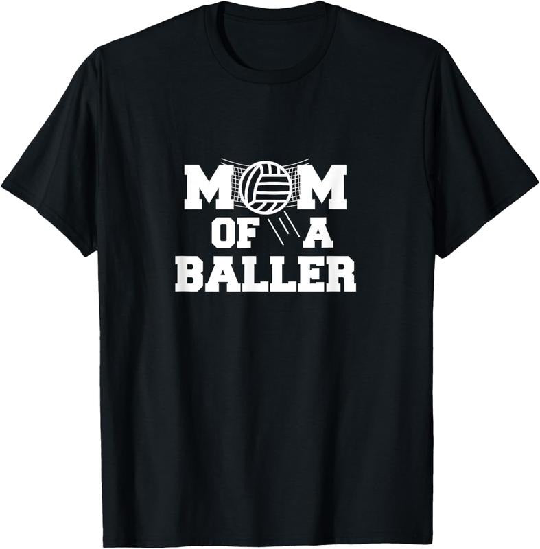 100% Cotton Volleyball Mom Of A Baller T-Shirt Hoodie, Sweatshirt | DripVista.com