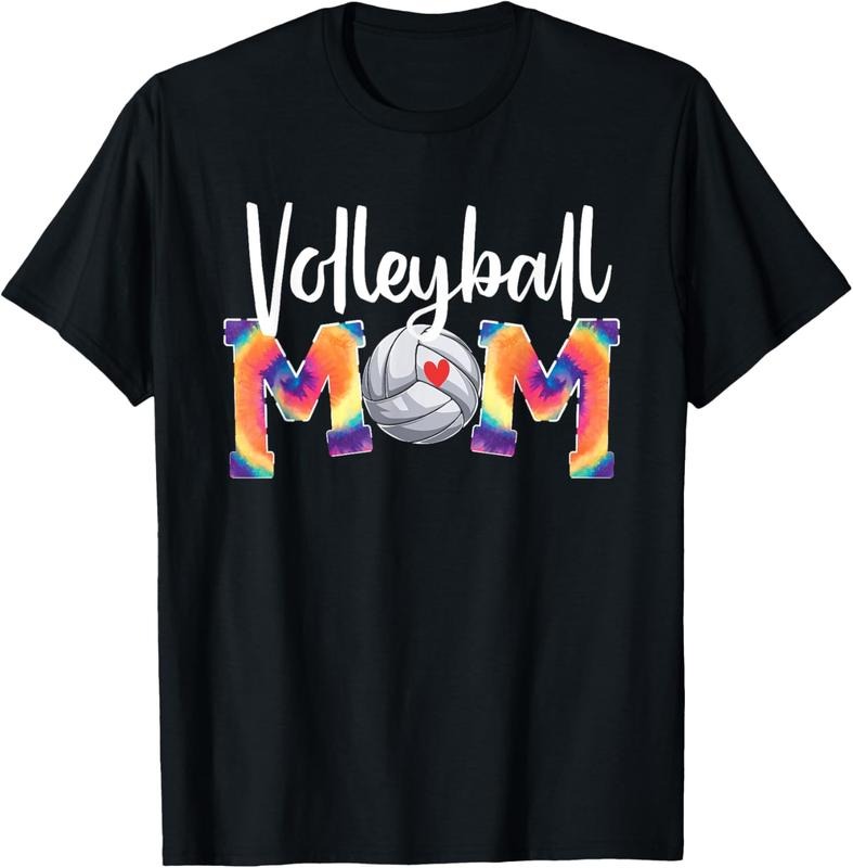 100% Cotton Volleyball Mom Tie-Dye Funny Volleyball Love for Women T-Shirt Hoodie, Sweatshirt | DripVista.com
