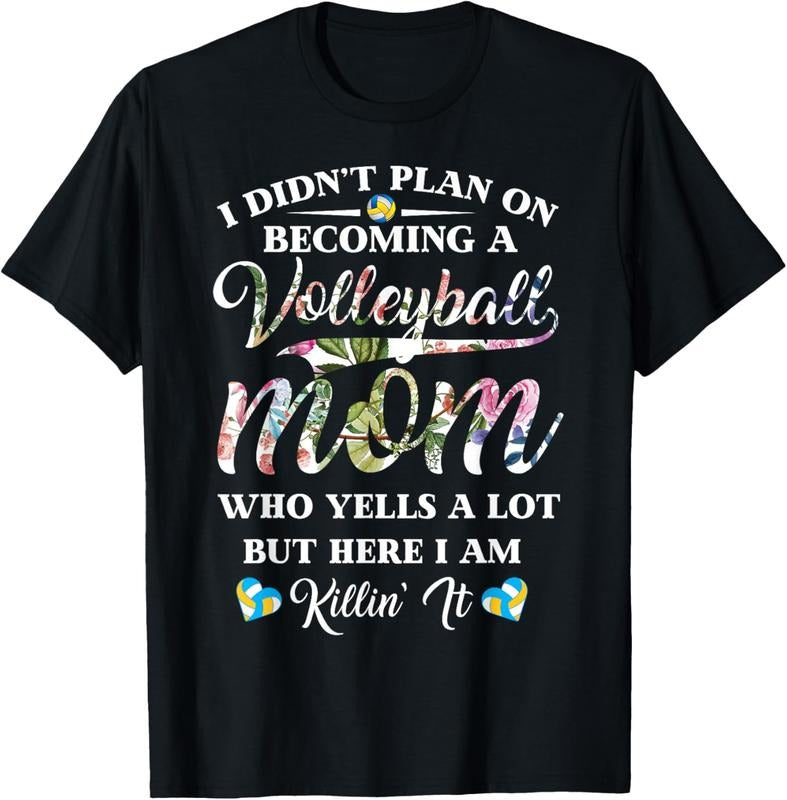100% Cotton Volleyball Quote Floral Design Mothers Day Shirt For Mom T-Shirt Hoodie, Sweatshirt | DripVista.com