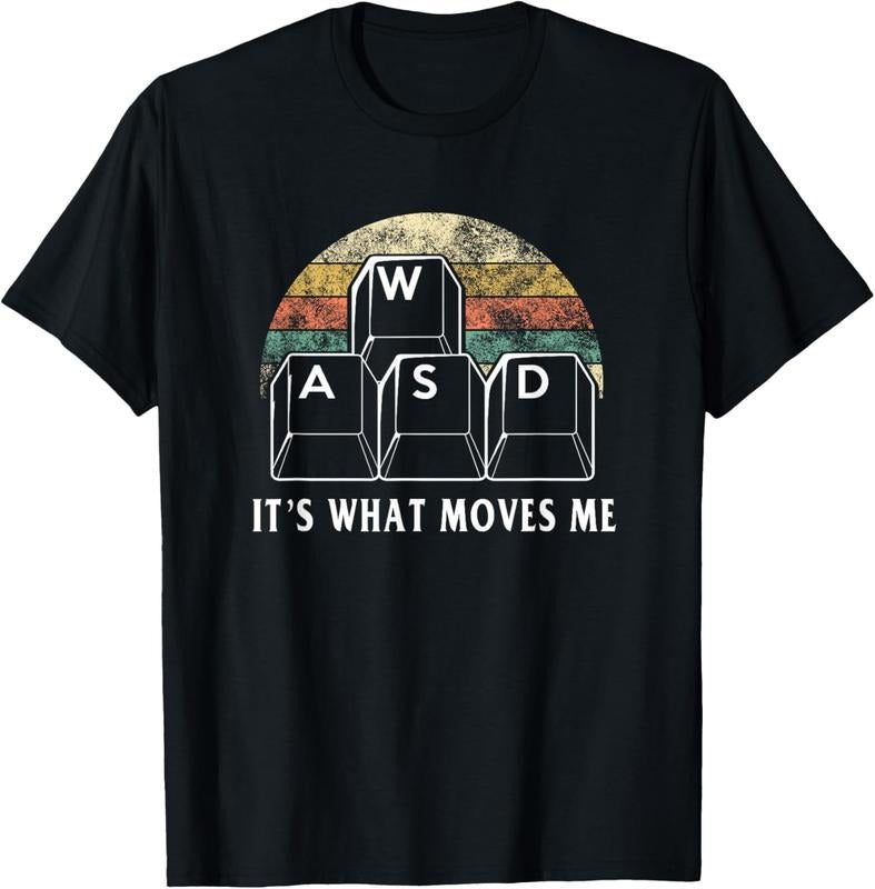 100% Cotton WASD It's What Moves Me - Funny PC Gamer Computer Nerd Gift T-Shirt Hoodie, Sweatshirt | DripVista.com