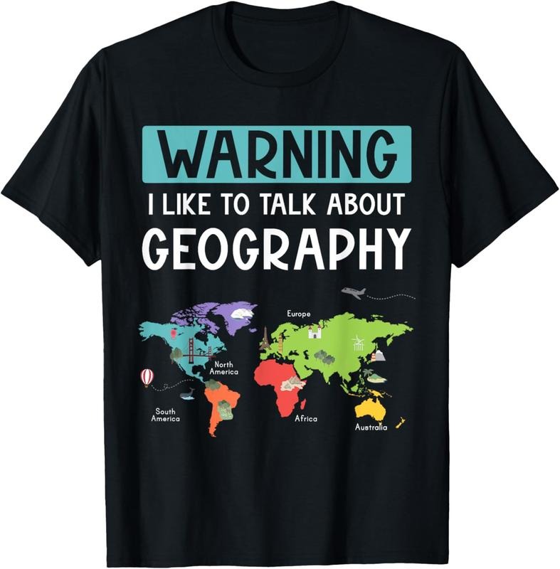 100% Cotton Warning I Like To Talk About Geography Teacher Cartographer T-Shirt Hoodie, Sweatshirt | DripVista.com