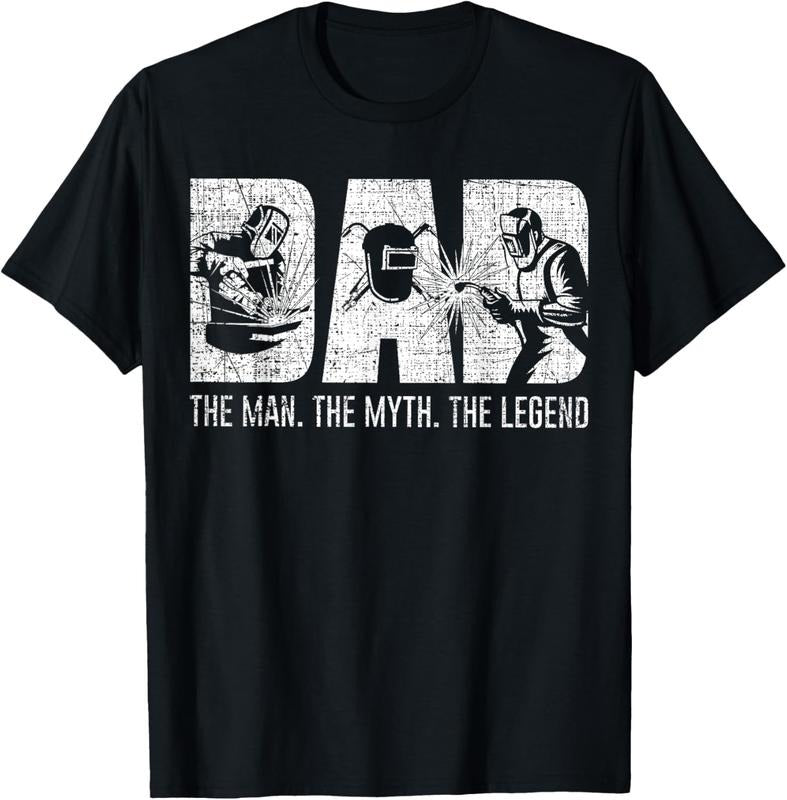 100% Cotton Welder Funny Welding Dad Man Myth Legend Father T-Shirt Hoodie, Sweatshirt | DripVista.com