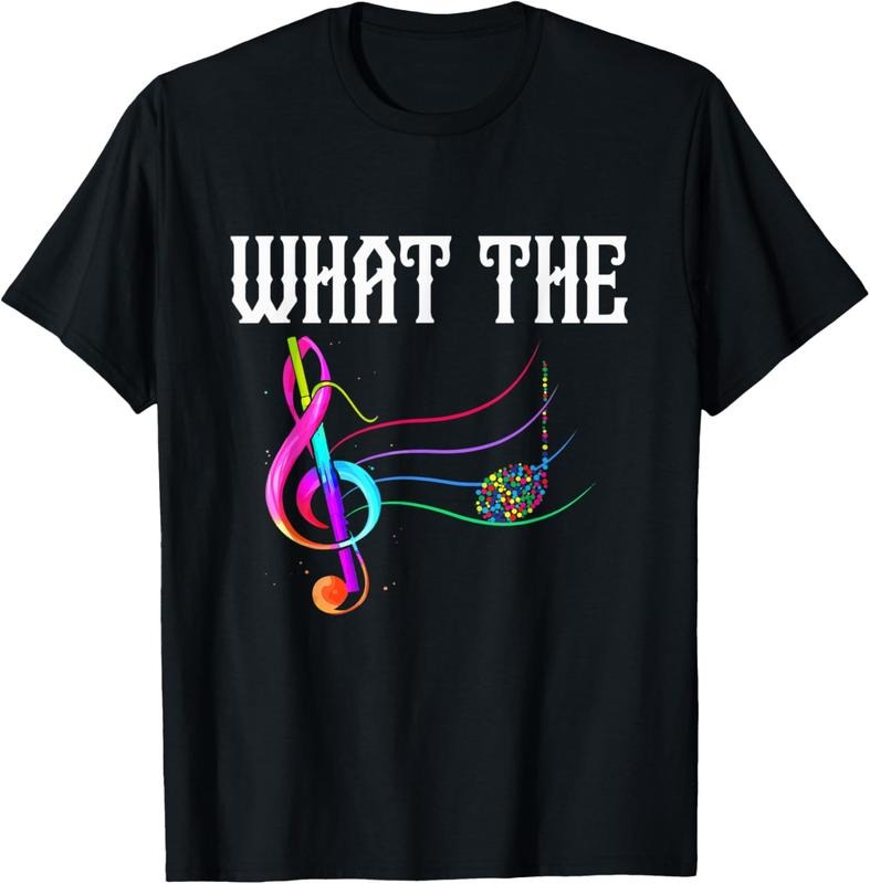 100% Cotton What The F - Music Lover - Funny Musical Note Key - Gift T-Shirt
