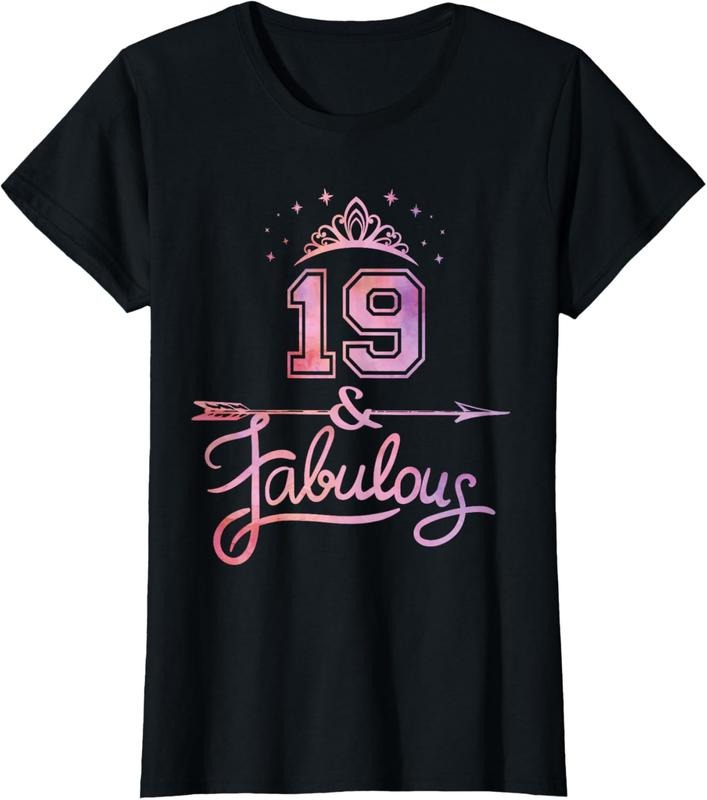 100% Cotton Women 19 Years Old And Fabulous Happy 19th Birthday T-Shirt Hoodie, Sweatshirt | DripVista.com