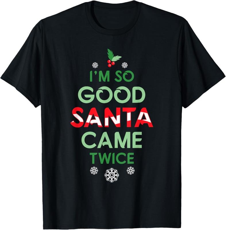 100% Cotton Womens Santa Came Twice Christmas Funny Sexy Naughty Claus T-Shirt Hoodie, Sweatshirt | DripVista.com