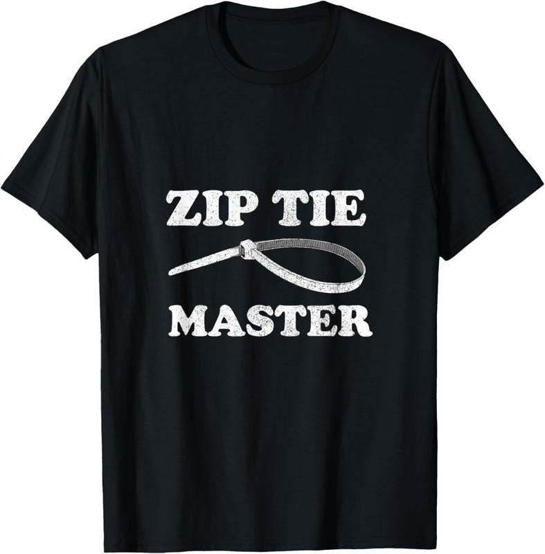 100% Cotton Zip Tie Master Cable Wire Ties Funny Mechanical Man T-Shirt Hoodie, Sweatshirt | DripVista.com