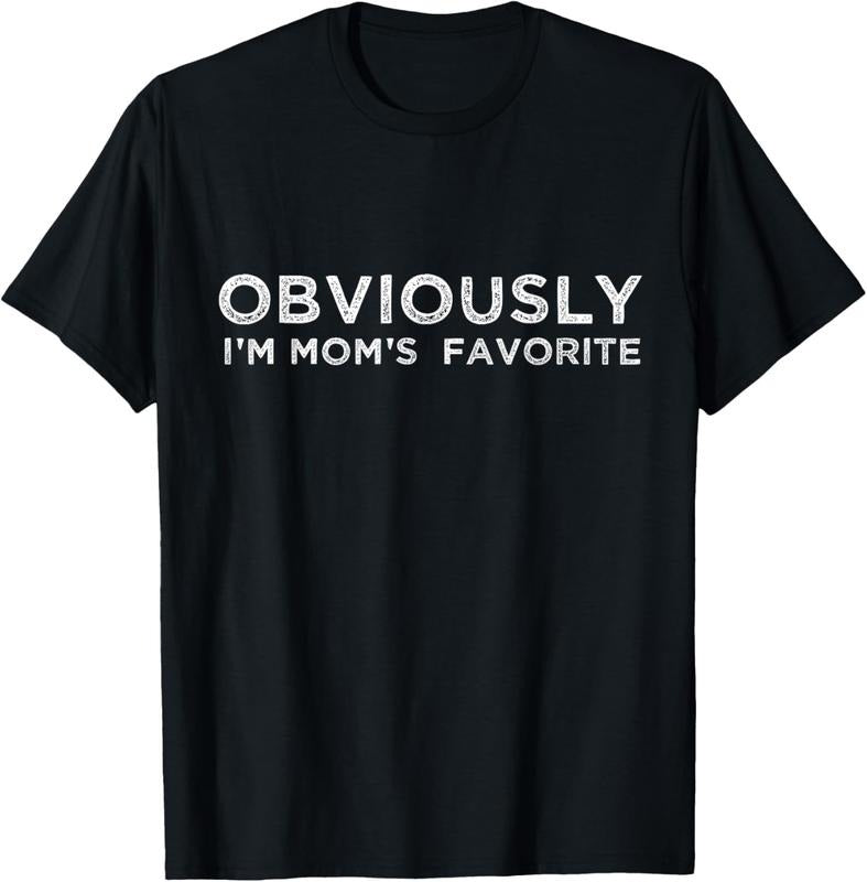 100% Cotton funny moms favorite, Obviously i'm mom's favorite T-Shirt Hoodie, Sweatshirt | DripVista.com