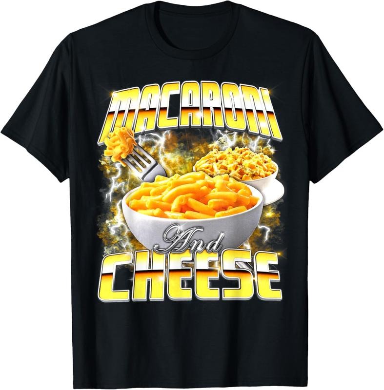 100% Cotton macaroniaroni and Cheese Meme Bootleg Rap Style 90s Vintage Funny T-Shirt Hoodie, Sweatshirt | DripVista.com