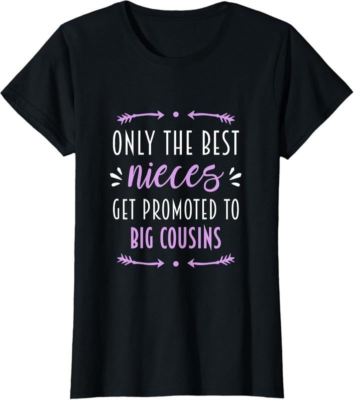 100% Cotton only the best nieces get promoted to big cousins T-Shirt Hoodie, Sweatshirt | DripVista.com