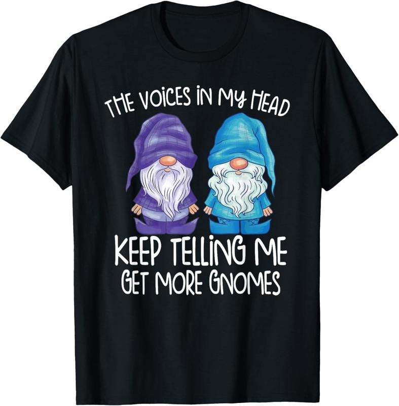100% Cotton the little voices in my head keep telling me get more gnomes T-Shirt Hoodie, Sweatshirt | DripVista.com